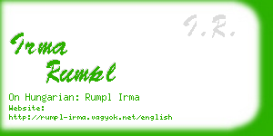 irma rumpl business card